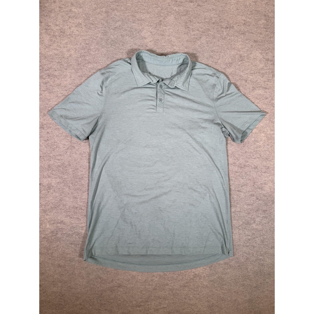 Lululemon Polo Shirt Mens Large Green Lightweight Short Sleeve Athletic Golf